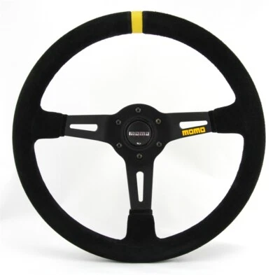 Momo Wildleder Sportlenkrad Modell MOD. 08 350mm schwarz black steering wheel vo - Bild 1 von 4