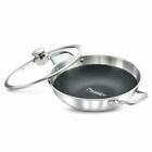 Prestige Tri-Ply Honeycomb Stainless Steel Induction Wok Kadai With Lid- 200 mm