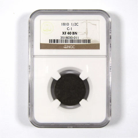 1810 Classic Head Half Cent XF 40 BN NGC Copper Penny 1/2c SKU:I8500 Cover