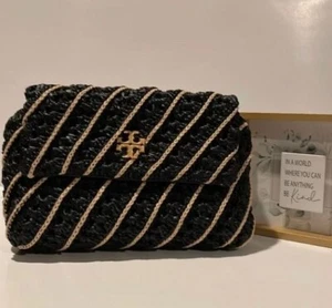 ๐ผ๐ฆ Tory Burch ๐ผ๐ฆ Black Kira Crochet Shoulder Crossbody Bag Purse ๐ผ GB18o6 - Picture 1 of 7