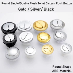 Round Single/Double Flush Toilet Cistern Push Button Fitting Replacement 38~68mm - Picture 1 of 18