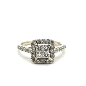 Lady's Diamond Engagement Ring 30 Diamonds .72 Carat T.W. 14K White  (EPJ025926) - Picture 1 of 7