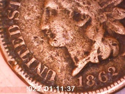 1862 Indian Head Penny Planchet/Rim Strike Error; Vintage Old Coin to Collect - Image 1 of 4