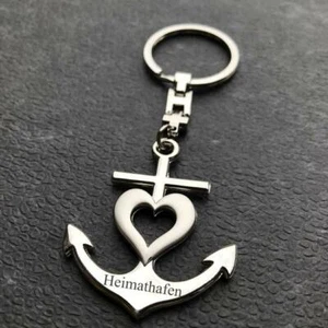 Schlüsselanhänger Anker mit Herz und Ihrer Gravur personalisiert Reisegeschenk - Bild 1 von 2