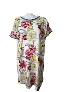 NEXT Shift Dress Size Medium 14 White & red Floral Cold Shoulder Womens EU42 - Picture 1 of 10