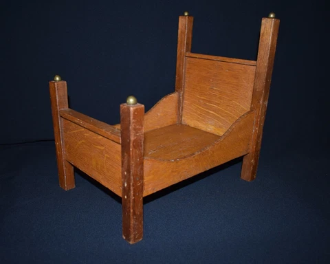 Vintage Doll or Salesman Sample Maple Bed box bed frame Cover