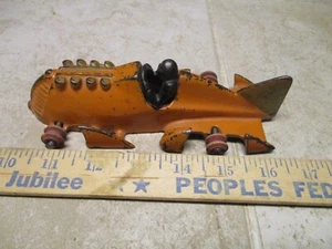 VTG Hubley Arcade Cast Iron Toy Racer Race Car Boat Tail w/ Driver 1930s 1871F - Picture 1 of 6