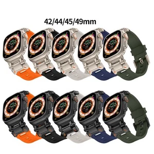 Designer Rugged Band Silicone Waterproof Replacement Band for Apple Watch band - Imagen 1 de 84