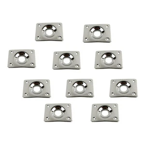 Bajo FLEOR 10 PIEZAS Plateado Cuadrado Metal Salida Jack Placa Jackplate Blanco - Imagen 1 de 7
