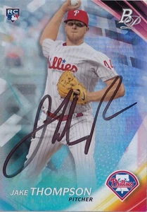 JAKE THOMPSON AUTO'D SIGNED 2017 BOWMAN PLATINUM CARD 11 PHILADELPHIA PHILLIES - Picture 1 of 3