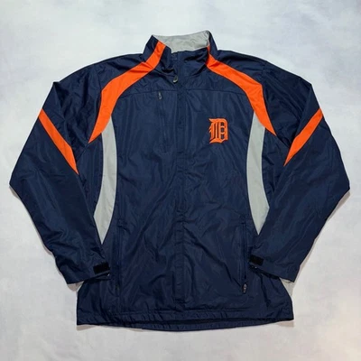 Chaqueta cortavientos Detroit Tigers para hombre grande cremallera completa MLB béisbol azul marino naranja Foto 1 de 4