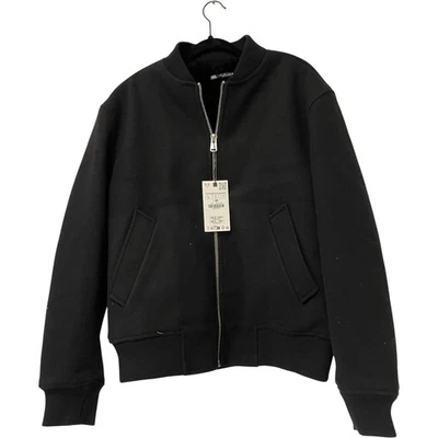 Chaqueta Bomber Zara Para Hombre Grande L Negra Combinada Cremallera Completa Manga Larga 5070/320 Nueva Con Etiquetas Foto 1 de 4
