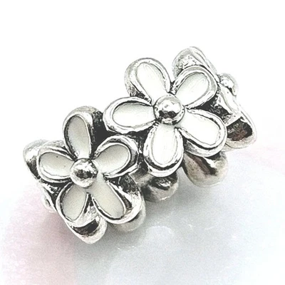 Pandora Charm Zwischenelement "Weiße Gänseblümchen" 791495 Blüten Blume Original - Bild 1 von 4