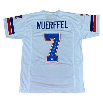 Danny Wuerffel 96 Heisman 签名白色 #7 缝合球衣佛罗里达鳄鱼队 BAS — 第 1/4 张图片