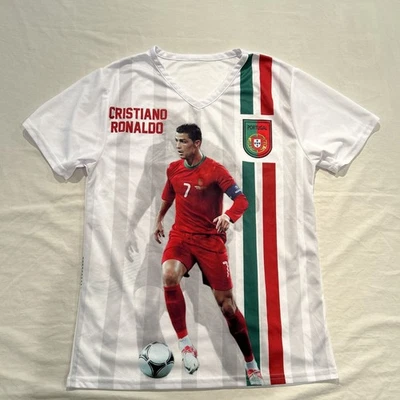 Camiseta de futebol estampada por toda parte Cristiano Ronaldo Portugal - Imagem 1 de 2
