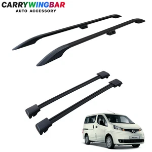 Roof Side Rails+Cross Bars for Nissan NV200 L2 2009–2021 | 4PCS Full Set | Black - Picture 1 of 14