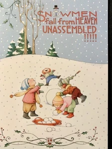 Set of 2! Christmas Cards! Mary Engelbreit Unassembled Snowmen! - Picture 1 of 3