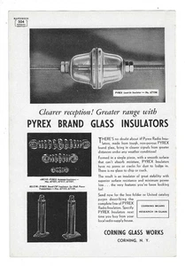 Pyrex Glass Insulators/Corning Glass Works & Sprague Products Co. 1941 Print Ads - Picture 1 of 2