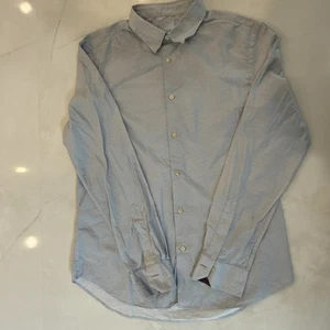 Paul Smith Men’s Shirt Large Made in Italy Blue Micro Dot Button Front Dress - Picture 1 of 19