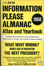 VINTAGE ~ Information Please Almanac Atlas  1968. The Answer Book  dan golenpaul