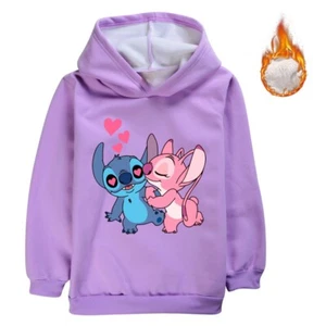 Stitch5-13 Year Old Girl's Hoodie Boy with Thick and Non Inverted Velvet - Picture 1 of 25