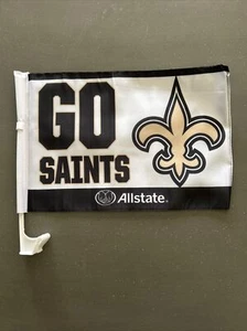 NEW ORLEANS SAINTS White 12”X9” CAR Flag GENUINE NFL Licensed Superdome Giveaway - Picture 1 of 3