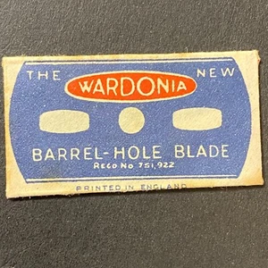 Wardonia Barrel-Hole Sheffield Vintage Shaving Razor Blade Packet c1940's Scarce - Picture 1 of 3
