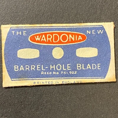 Wardonia Barrel-Hole Sheffield Vintage Shaving Razor Blade Packet c1940's Scarce - Image 1 of 3