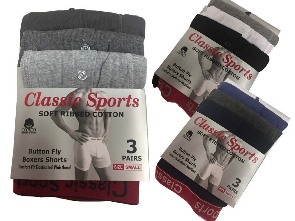 6 Pairs Mens Boxer Shorts Classic Red Waistband Trunks Briefs Adults Underwear Large