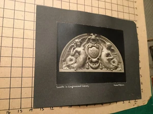 vintage Mounted SCULPTURE Photo -- Herbert Adams -- LUNETTE IN CONGRESSIONAL LIB - Picture 1 of 5