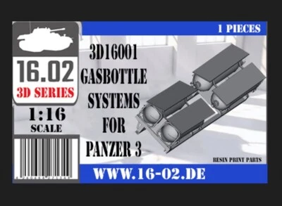 3D16001 German Gasbottlesystems for Panzer III 3D Bausatz 1:16 von 16.02 - Bild 1 von 4