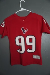 Nfl Unisex Kid Houston Texas JJ Watt Red Football Short Sleeve Jersey Size Small - Picture 1 of 6