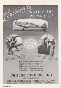 Anuncio de avión Fahlin Propeller Co. 1937 6/4/2025 W - Imagen 1 de 1