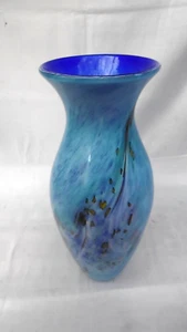 Large Blue Speckled Glass Vase - Picture 1 of 5