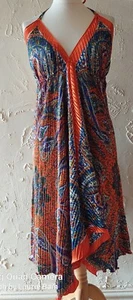 Brightly Colored Paisley pattern Beach Dress Top One size fits 10-12 BNWOTs - Picture 1 of 4