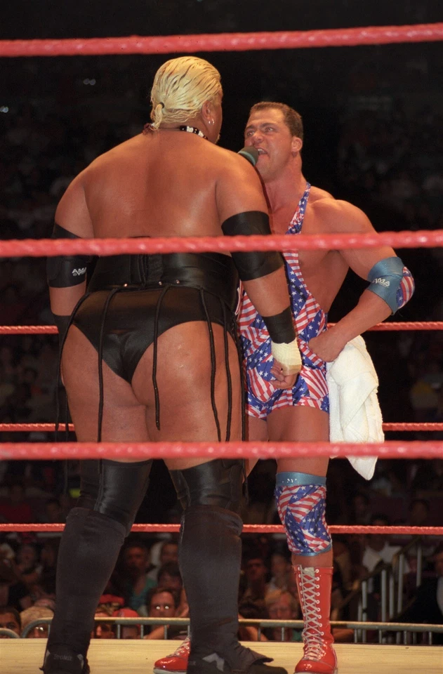 KURT ANGLE vs RIKISHI VINTAGE 8x10 COLOR PHOTO ROH ECW WWF NXT AEW NXT WWE - Image 1 of 1