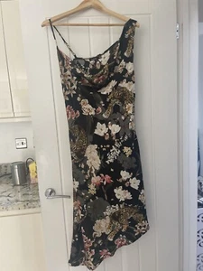 Stunning Boohoo Calf Length Cowl Neck Leopard Dress. Size 16. BNWOT - Picture 1 of 4