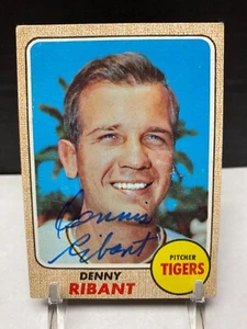 1968 TOPPS #326 DENNIS RIBANT DETROIT TIGERS AUTOGRAPHED - Picture 1 of 2