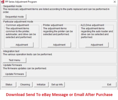 Adjustment Service Program Epson PP-50 PP-50BD PP-100 PP-100N PP-100AP PP-100II - Image 1 of 4