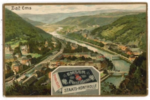 Litho AK Bad Ems,Reklame Emser Pastillen um 1905 - Picture 1 of 2