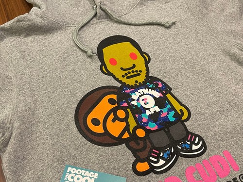 A BATHING APE (BAPE) LOTTO FELPA CON CAPPUCCIO A BATHING APE BAPE STA KID CUDI BABY MILO GRIGIO ERICA M