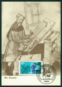 BERLÍN MK 1986 PROFESIONES ARTESANÍA CARPINTERO TARJETA MÁXIMA MAXIMUM CARD MC CM m1490 - Imagen 1 de 2