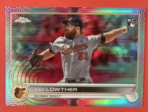 2022 Topps Chrome Sonic #159 Zac Lowther  RC /199 Aqua Pink Pulse Refractor - Picture 1 of 2