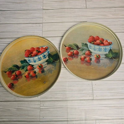 Vintage Decorative Tray 10" Strawberry Farmhouse Kitchen Cottagecore - Image 1 of 4