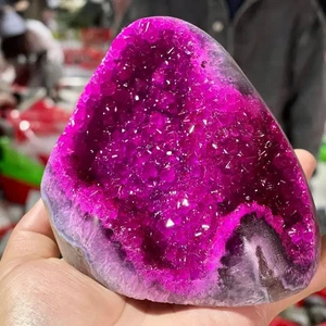 Rose Red Crystal Quartz Cluster - High-Quality Rough Stone with Pink Base - Picture 1 of 17