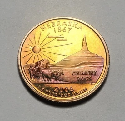 TONED 2006 S NEBRASKA STATE WASHINGTON QUARTER CLAD PROOF UNC #P2715 - Image 1 of 2