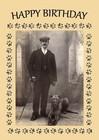 LURCHER DOG BIRTHDAY CARD MAN AND DOG GREETING NOTE CARD