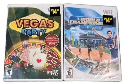 2 Brand New Sealed Nintendo Wii Games Vegas Party & World Championship Athletics - Image 1 of 2