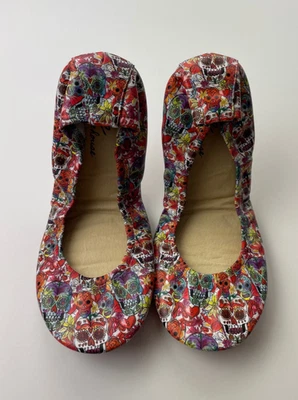 The Storehouse Zapatos Planos Calavera de Azúcar 7 Plegables de Ballet Cuero NUEVOS A43-06 Foto 1 de 4
