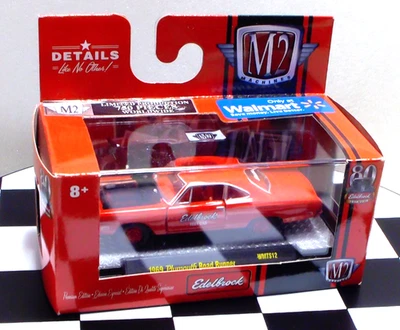 M2 Machines Red Chase Edelbrock 1969 Plymouth Road Runner 1:64 Diecast 1/750 - Image 1 of 3